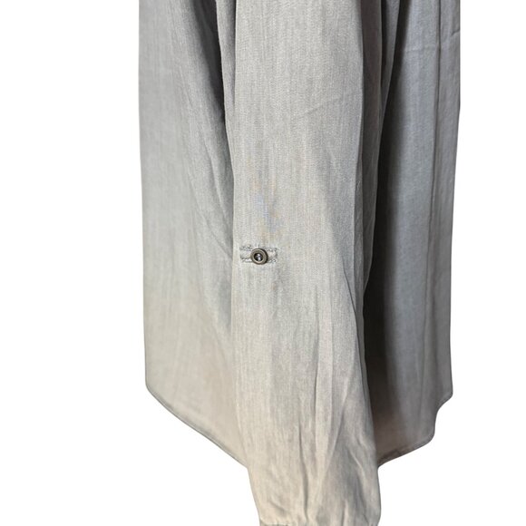 Jane + Delancey Womens Gray Button-Up Shirt XL With Roll-Tab Sleeves - Picture 7 of 16